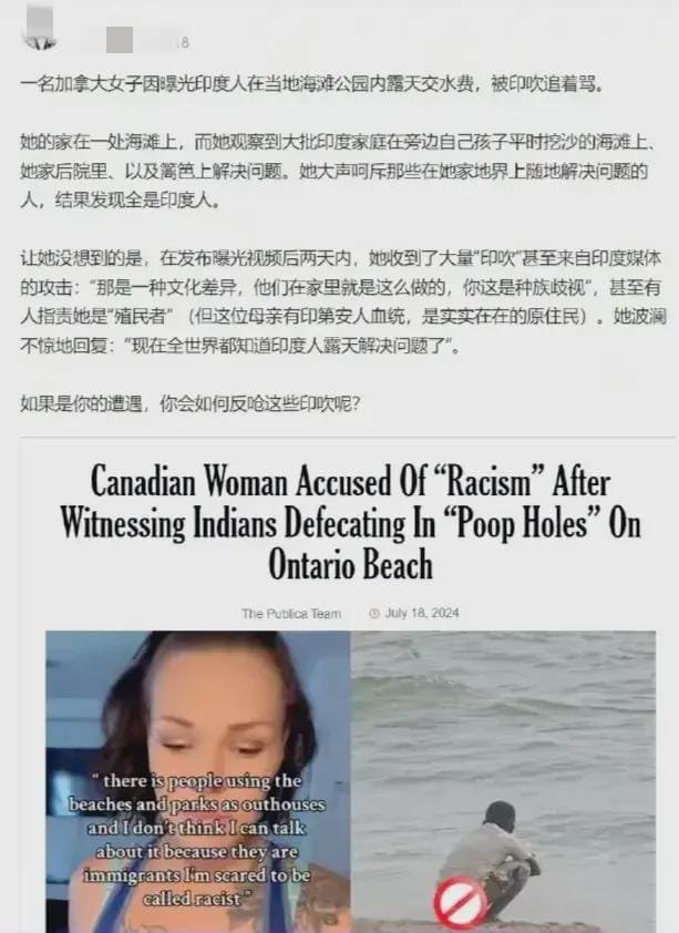 味太冲！大量印度人在加拿大海滩拉大便，印度人：这是我们的文化